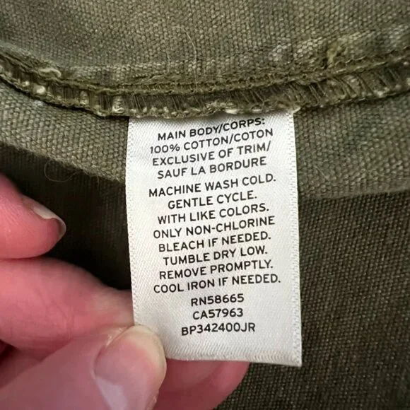 BP Olive Utility Jacket Small Soft Grunge Military Cargo Anthro Style - Picture 8 of 12